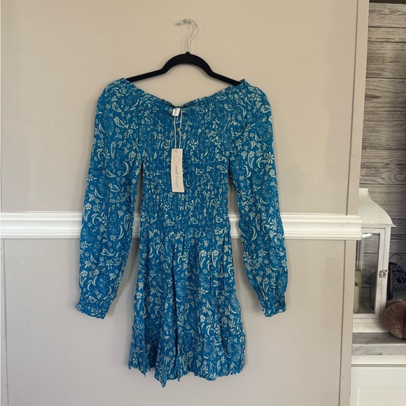 Blue Floral Women's Dress - Picture 2 of 4